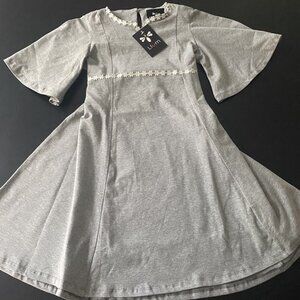 NWT Llum Marguerite Grey Flare Dress